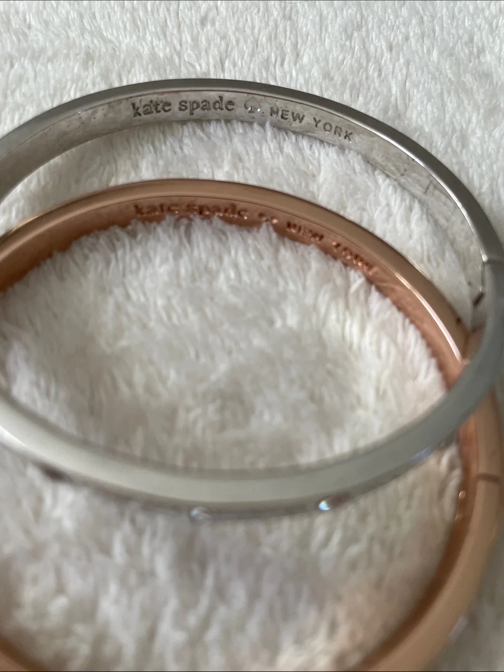 kate spade Rose Gold tone and Silver tone Crystal-Stud Bangle Set - Picture 2 of 4